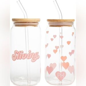 Paris Hilton Tumblers, Limited Edition Release Set of 2 Glass,
 Bamboo Iconic​​​